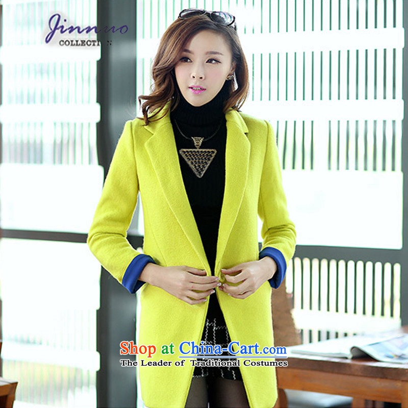 The world of Kam Yuet 2104 autumn and winter load new women's long in a grain of detained colors can spell Sau San coats jacket Connie sub clothes yellow thick XXL, Kam World of Yue , , , shopping on the Internet