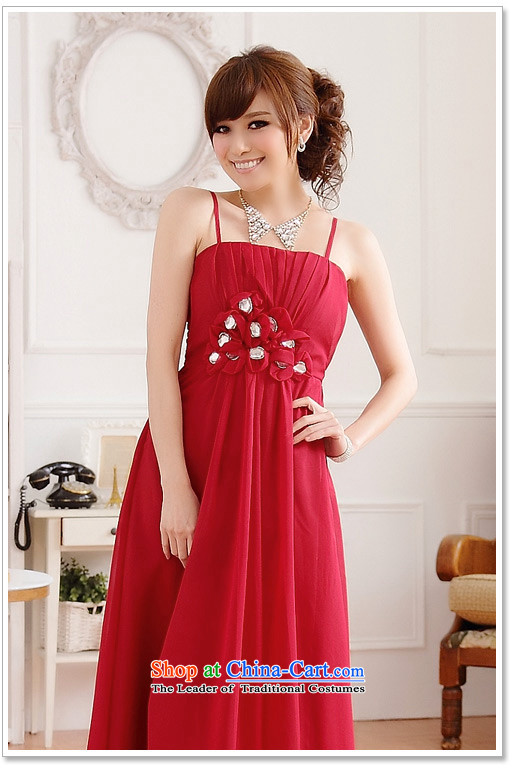 Xl long skirt elegant 2015 Western Wind red carpet-soo manually staple staple spend long drilling small evening dresses thick sister strap dresses red to large pictures, the burden of 3XL 160-180 price, brand platters! The elections are supplied in the national character of distribution, so action, buy now enjoy more preferential! As soon as possible.