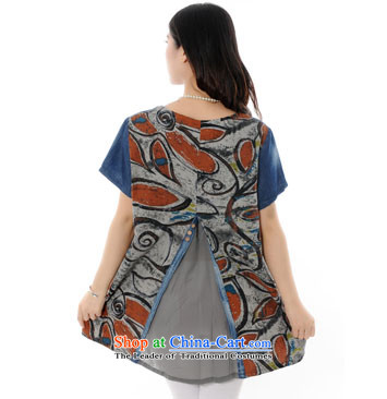 The sea route to spend the new round-neck collar personalized stamp larger dresses 4705-D red-orange 4XL Photo, prices, brand platters! The elections are supplied in the national character of distribution, so action, buy now enjoy more preferential! As soon as possible.