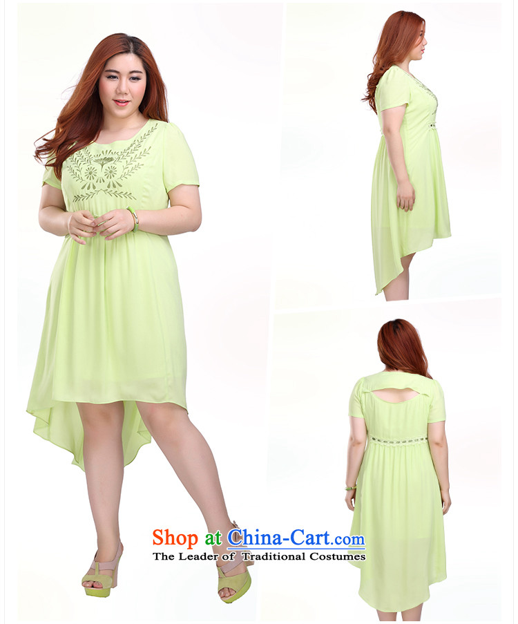 The former Yugoslavia Li Sau-summer new larger female retro embroidery round-neck collar Sau San lace Foutune of engraving does not rule under the chiffon dresses Q3962 XXXL green picture, prices, brand platters! The elections are supplied in the national character of distribution, so action, buy now enjoy more preferential! As soon as possible.