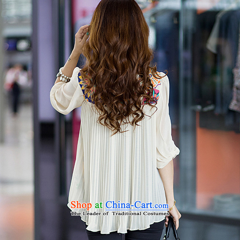 The lymalon lehmann thick, Hin thin 2015 Summer new Korean version of large numbers of women in the cuff does not rule the chiffon shirt shirts Stamp Collection 8033 Blue , L, Sulaiman Ronnie (LYMALON) , , , shopping on the Internet