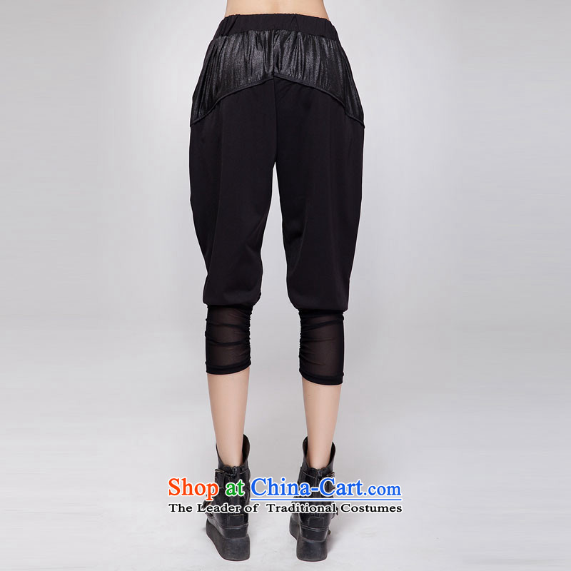 The Eternal-soo to xl female Capri thick sister 2015 Summer new Korean version in the stylish black waist video thin Harun trousers casual pants in black trousers 3XL, eternal Soo , , , shopping on the Internet