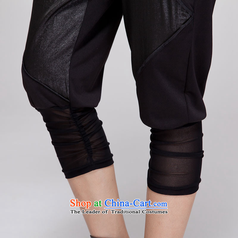 The Eternal-soo to xl female Capri thick sister 2015 Summer new Korean version in the stylish black waist video thin Harun trousers casual pants in black trousers 3XL, eternal Soo , , , shopping on the Internet