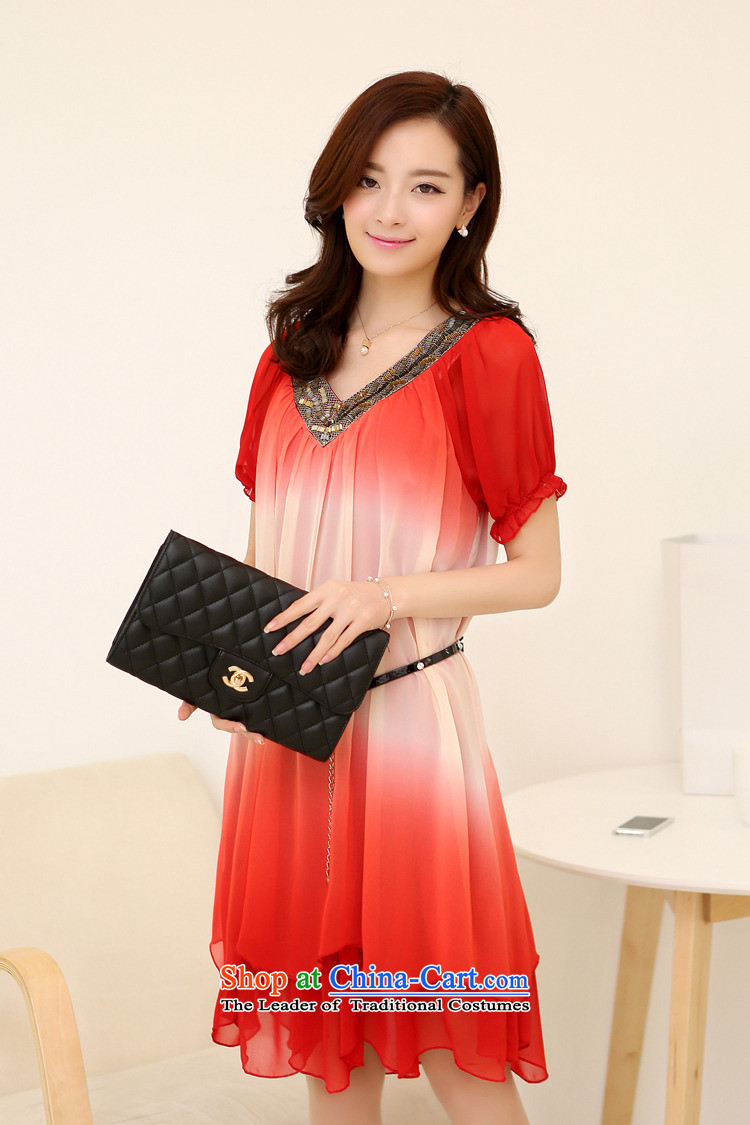 El-ju Yee Nga thick, Hin thin stylish mother load gradients large short-sleeved blouses chiffon dresses RJ9162 discolored green XL Photo, prices, brand platters! The elections are supplied in the national character of distribution, so action, buy now enjoy more preferential! As soon as possible.