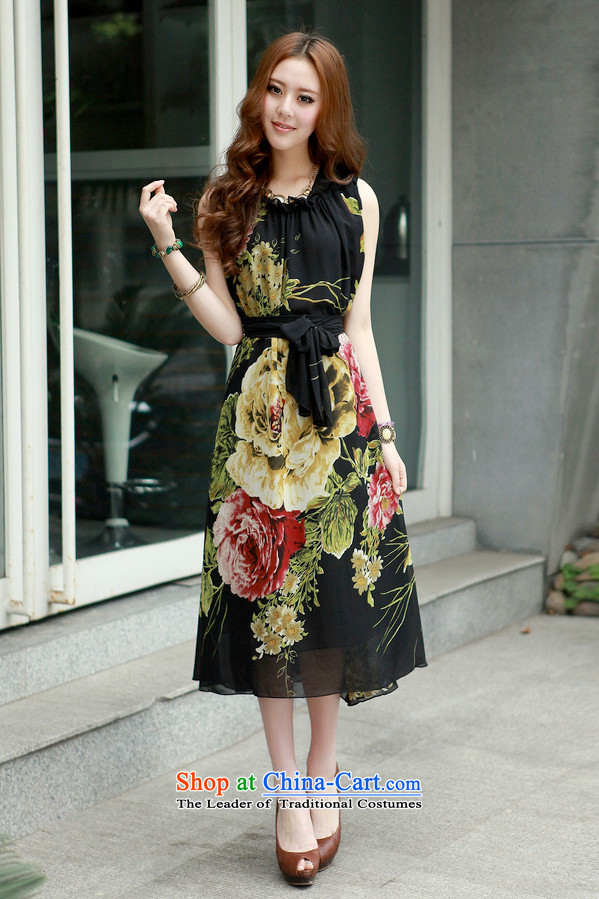 El-ju Yee Nga new summer 200 catties thick sister video thin Bohemia saika larger female chiffon dresses RJ9266 black are code pictures, prices, brand platters! The elections are supplied in the national character of distribution, so action, buy now enjoy more preferential! As soon as possible.