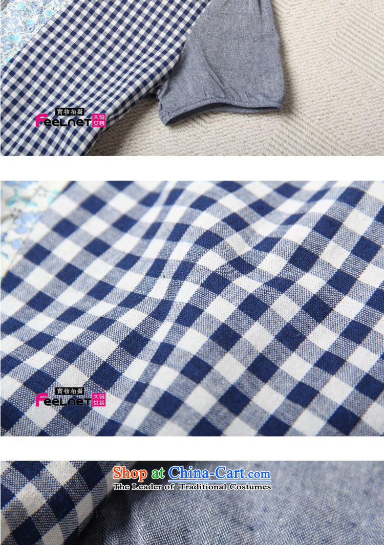 Clearance feelnet XL 2015 Summer new Korean loose Plaid Short-sleeved T-shirt stitching larger T-shirt with floral large number 2136 3XL picture, prices, brand platters! The elections are supplied in the national character of distribution, so action, buy now enjoy more preferential! As soon as possible.