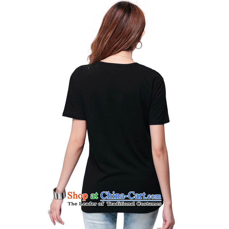 The lymalon lehmann thick, Hin thin Summer 2015 new product version of large Korean women in the Code Long Short-sleeved T-shirt and stylish tops 1,630 2XL, Black Lehmann Ronnie (LYMALON) , , , shopping on the Internet