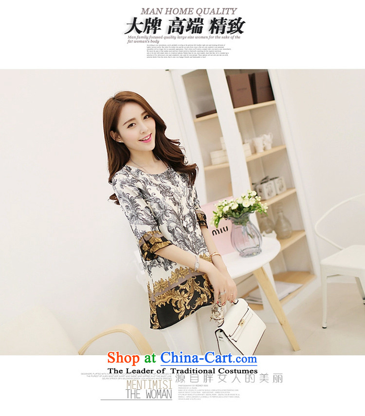 The lymalon lehmann thick, Hin thin 2015 Summer new Korean version of large numbers of ladies fashion retro stamp chiffon shirt shirt 1621 pictures, price 3XL suit, brand platters! The elections are supplied in the national character of distribution, so action, buy now enjoy more preferential! As soon as possible.