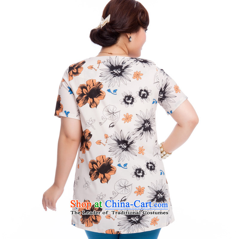 Replace, Hin thick zhuangting ting thin 2015 Summer new product version of large Korean women's code short-sleeved T-shirt chiffon stamp 1612 T-shirt with floral 2XL, zhuangting Ting () , , , shopping on the Internet