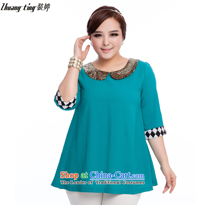 Replace, Hin thick zhuangting ting thin spring and summer 2015 new product version of large Korean women in code cuff stylish shirt Q3023 chiffon shirt with pink 3XL, zhuangting Ting () , , , shopping on the Internet