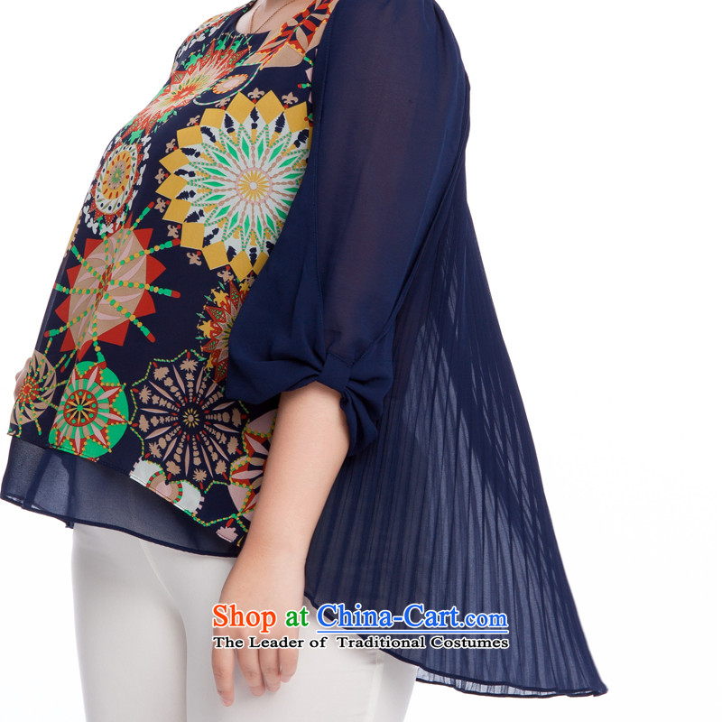 Replace, Hin thick zhuangting ting thin autumn 2015 new product version of large Korean women's code of 7 to suit cuff stylish chiffon Netherlands 6030 4XL, deep blue replace zhuangting Ting () , , , shopping on the Internet