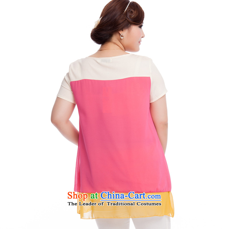 Replace, Hin thick zhuangting ting thin 2015 new summer products code women in the stitching long short-sleeved shirt S8032 chiffon better Red + Yellow XL, replacing Ting (zhuangting) , , , shopping on the Internet