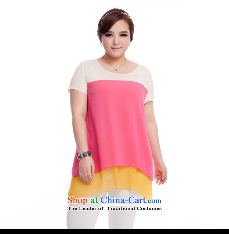 Replace, Hin thick zhuangting ting thin 2015 new summer products code women in the stitching long short-sleeved shirt S8032 chiffon better Red + Yellow XL Photo, prices, brand platters! The elections are supplied in the national character of distribution, so action, buy now enjoy more preferential! As soon as possible.