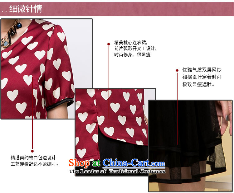 Amista Asagaya Gigi Lai Fat mm larger female explosions of Korean version of the new commercial heart leave two gauze under short-sleeved dresses female peasant 2,468 RMB wine red XXXL picture, prices, brand platters! The elections are supplied in the national character of distribution, so action, buy now enjoy more preferential! As soon as possible.
