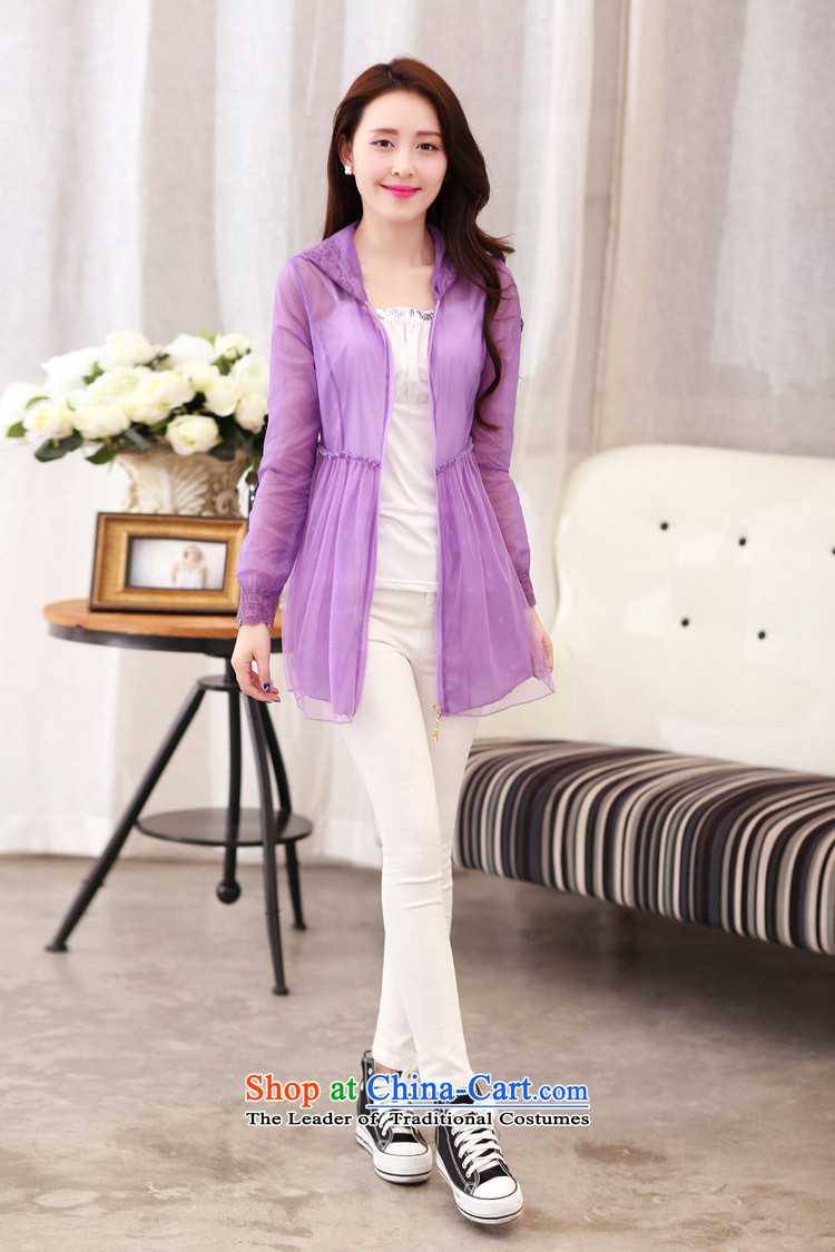 The first Han 2015 summer sun service long-sleeved transparent sunscreen services for women in the Korean version of large wear sunscreen purple M picture, prices, brand platters! The elections are supplied in the national character of distribution, so action, buy now enjoy more preferential! As soon as possible.