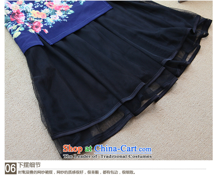 Thick mm spring 2014 large female new Korean thick sister video thin stamp gauze leave 2 blue skirt suits XXL picture, prices, brand platters! The elections are supplied in the national character of distribution, so action, buy now enjoy more preferential! As soon as possible.