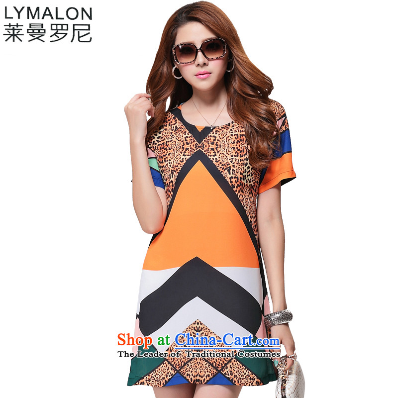 The lymalon Lehmann Summer 2015 new product expertise, Hin thin Korean women xl stylish short-sleeved dresses 1636 color picture XL