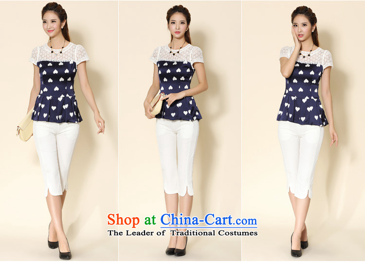 As provided for 2014 XL female thick MM summer new heart pattern thick sister video thin short-sleeved T-shirt, blue 5XL 2113 picture, prices, brand platters! The elections are supplied in the national character of distribution, so action, buy now enjoy more preferential! As soon as possible.