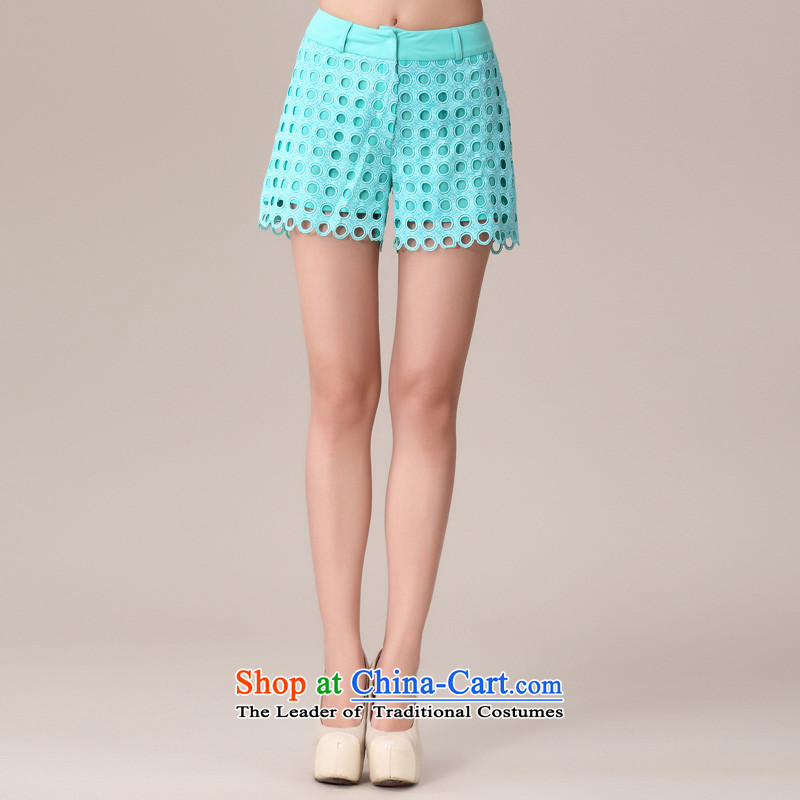 As provided for 2014 XL female thick MM summer New Wave point engraving thick sister video large thin small volume of 1980 sky blue shorts XL, cheer provisions (qisuo) , , , shopping on the Internet