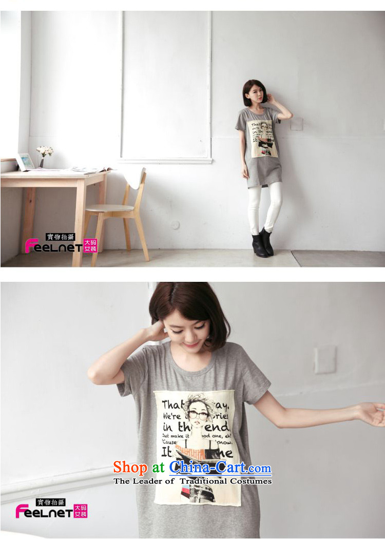 The Korean version of the summer feelnet2015 new mm thick larger female modal cotton long version of the relaxd letters short-sleeved T-shirt XL 2175 Light Gray large 4XL Photo, prices, brand platters! The elections are supplied in the national character of distribution, so action, buy now enjoy more preferential! As soon as possible.