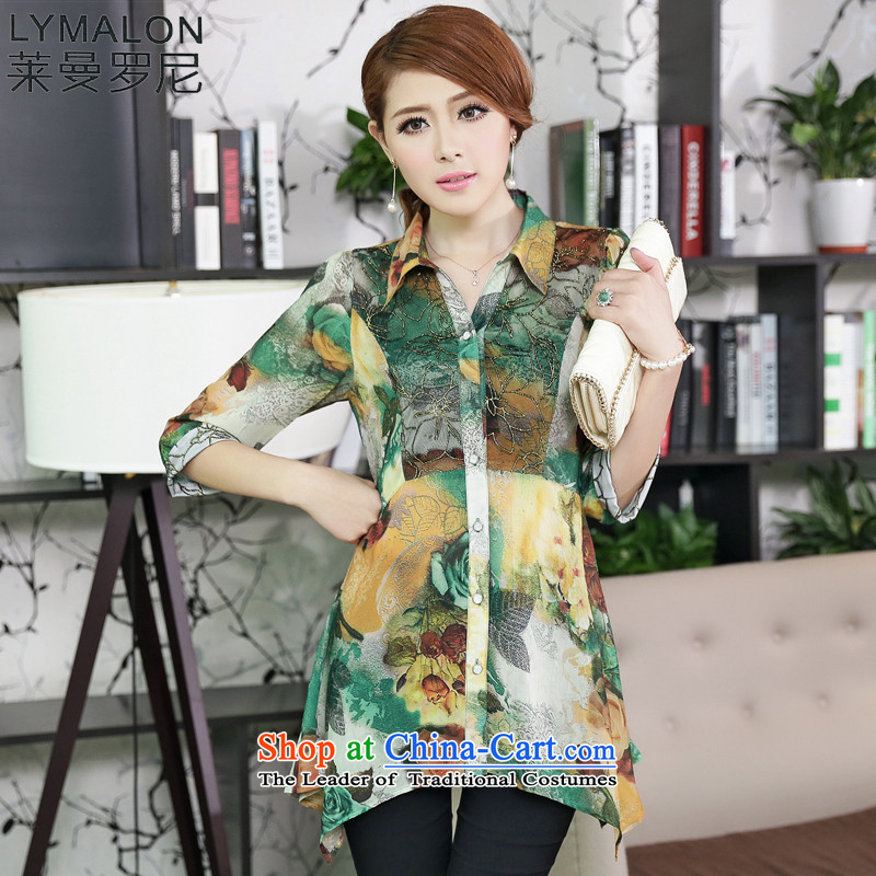 The lymalon lehmann thick, Hin thin autumn 2015 new products Korean women xl Sleek and versatile in his shirt-sleeves chiffon 1659 suit 2XL