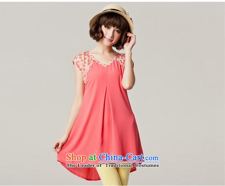 Amista Asagaya Gigi Lai Fat mm larger women's summer short-sleeved long loose video thin saika chiffon shirt dresses female 467 watermelon red XL Photo, prices, brand platters! The elections are supplied in the national character of distribution, so action, buy now enjoy more preferential! As soon as possible.