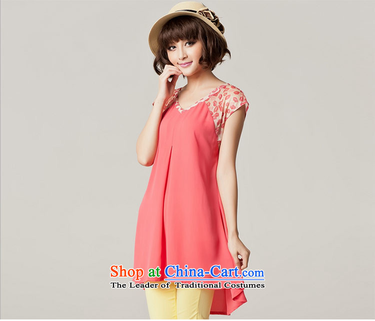 Amista Asagaya Gigi Lai Fat mm larger women's summer short-sleeved long loose video thin saika chiffon shirt dresses female 467 watermelon red XL Photo, prices, brand platters! The elections are supplied in the national character of distribution, so action, buy now enjoy more preferential! As soon as possible.