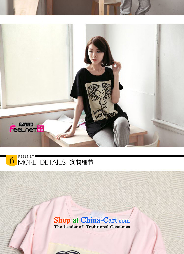 Clearance feelnet xl female thick mm summer new long cartoon character pattern short-sleeved T-shirt 2172 Graphics thin black 5XL picture, prices, brand platters! The elections are supplied in the national character of distribution, so action, buy now enjoy more preferential! As soon as possible.