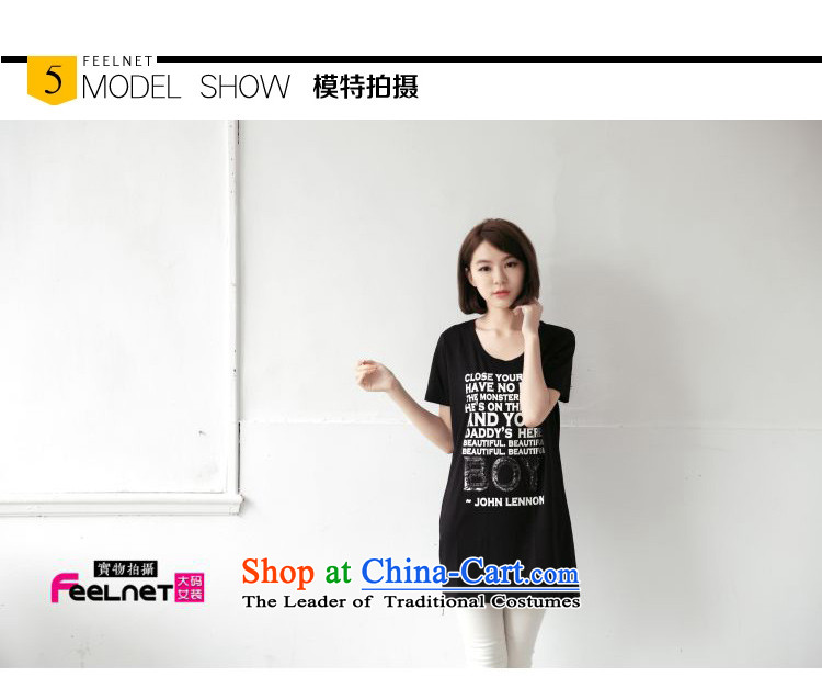 Clearance feelnet Korea version 2015 XL female new mm thick long loose wild letters short-sleeved T-shirt large black 3XL 21.8 picture, prices, brand platters! The elections are supplied in the national character of distribution, so action, buy now enjoy more preferential! As soon as possible.