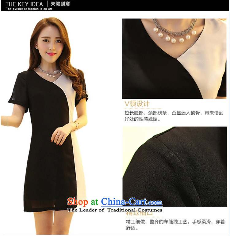 The lymalon lehmann thick, Hin thin Summer 2015 New Product Releases Korea Women's code hypertrophy short-sleeved wild chiffon dresses 2XL black and white picture, 2617th price, brand platters! The elections are supplied in the national character of distribution, so action, buy now enjoy more preferential! As soon as possible.