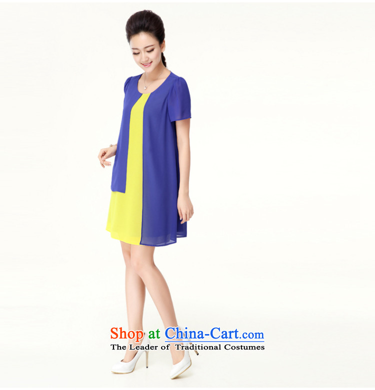 The former Yugoslavia Migdal Code women 2015 Summer new stylish Korean mm thick color plane collision chiffon short-sleeved dresses 41396 blue XL Photo, prices, brand platters! The elections are supplied in the national character of distribution, so action, buy now enjoy more preferential! As soon as possible.