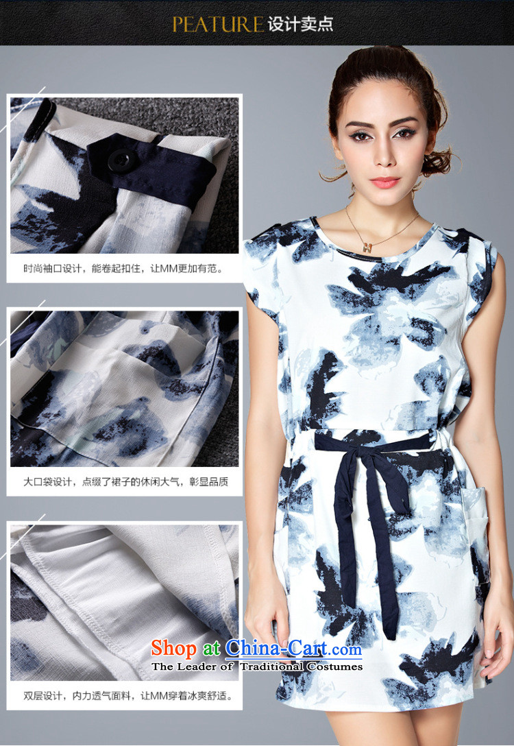 2015 summer morning to the new Europe and to increase the number of women with stamp Foutune of video thin dresses thick mm extra knocked-color printing with a blue on white flowers skirt for 120-135 L catty) Picture, prices, brand platters! The elections are supplied in the national character of distribution, so action, buy now enjoy more preferential! As soon as possible.