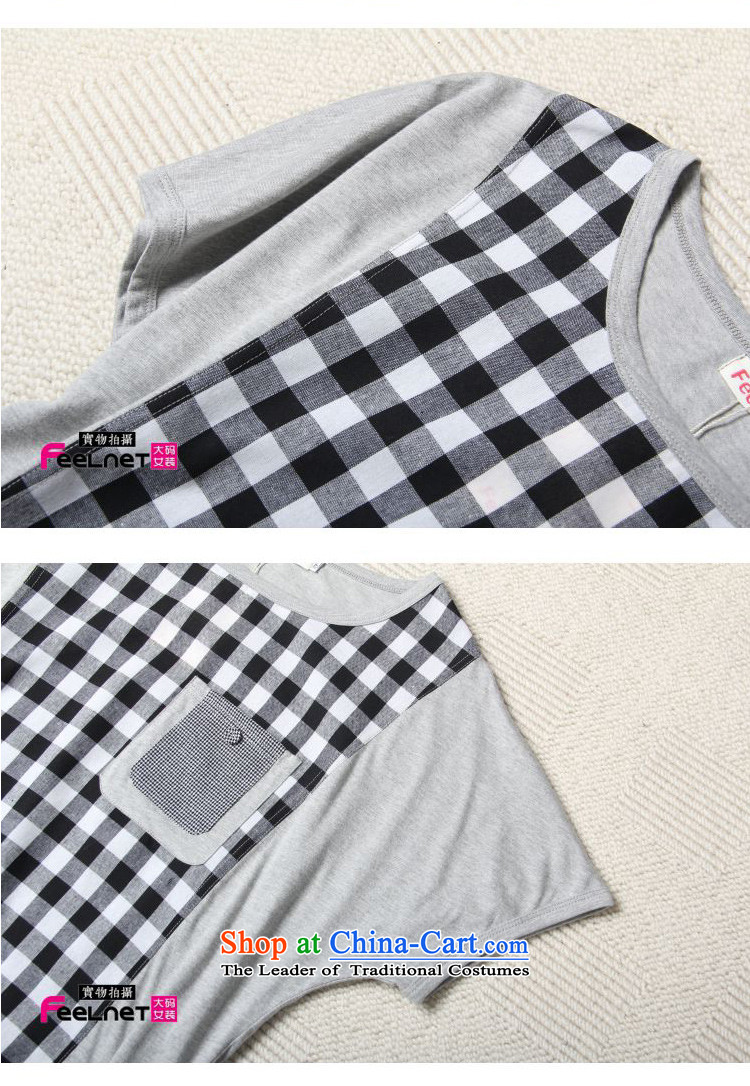 Clearance feelnet XL 2015 Summer new Korean bat sleeves loose grating stitching short-sleeved T-shirt large gray 5XL 2 127 pictures, prices, brand platters! The elections are supplied in the national character of distribution, so action, buy now enjoy more preferential! As soon as possible.