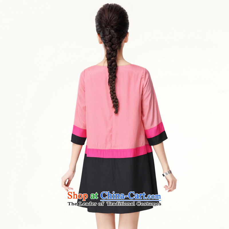 The former Yugoslavia Migdal Code women's summer thick mm2015 new round-neck collar knocked loose extra color shirt skirts 41567 pink XL, Yugoslavia Mak , , , shopping on the Internet