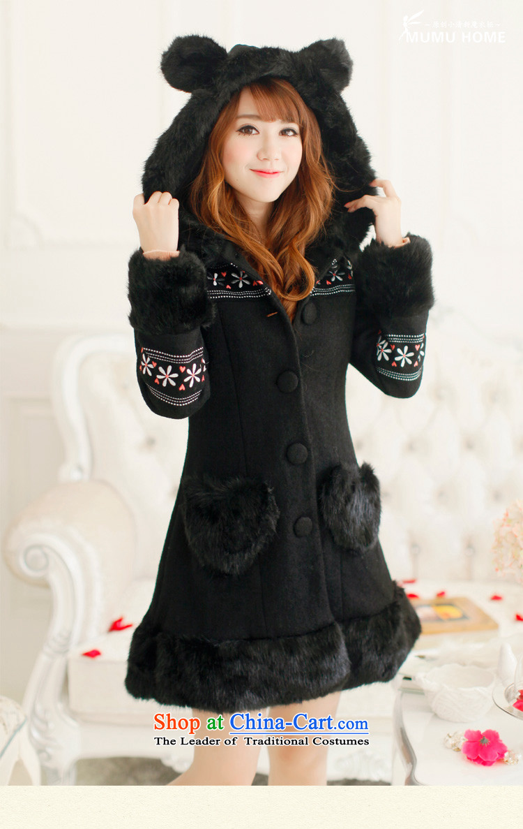 The Korean version of the new Lovely wool a wool coat upscale long small in sweet incense wind jacket? autumn and winter gross female black embroidered S picture, prices, brand platters! The elections are supplied in the national character of distribution, so action, buy now enjoy more preferential! As soon as possible.