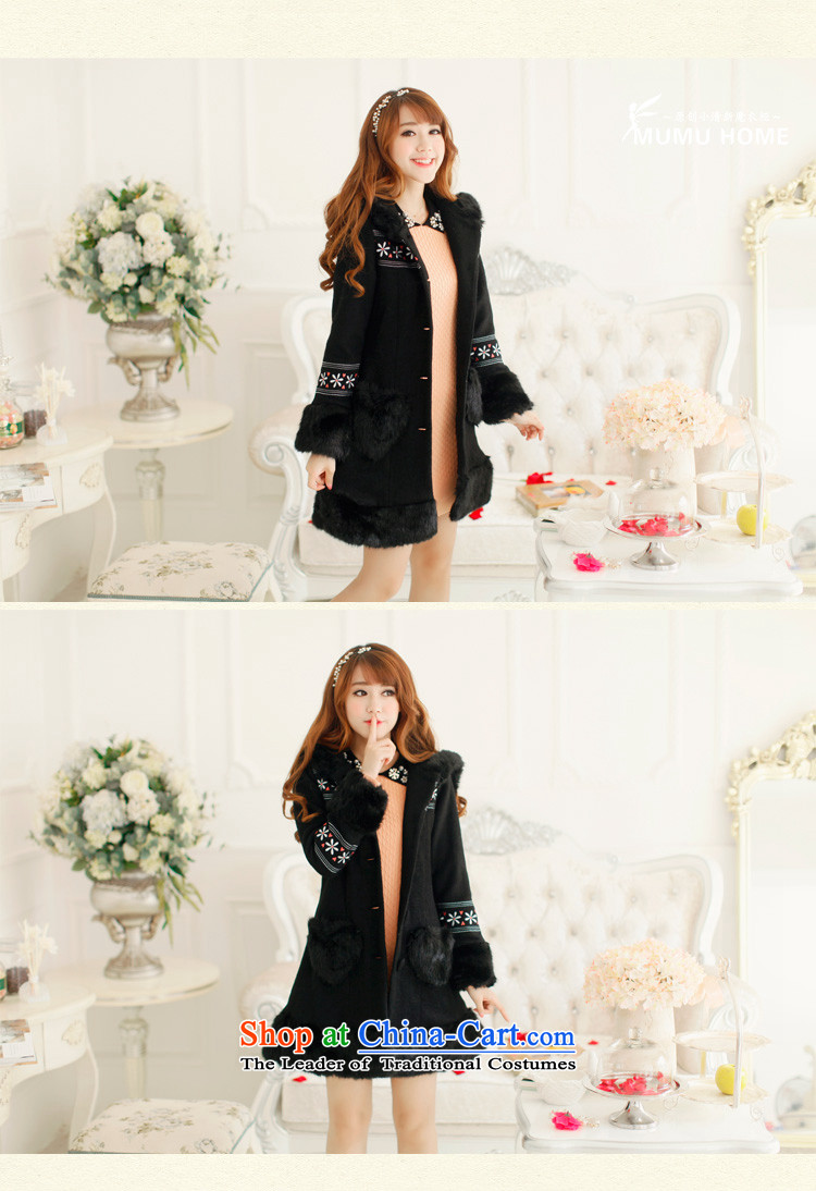 The Korean version of the new Lovely wool a wool coat upscale long small in sweet incense wind jacket? autumn and winter gross female black embroidered S picture, prices, brand platters! The elections are supplied in the national character of distribution, so action, buy now enjoy more preferential! As soon as possible.