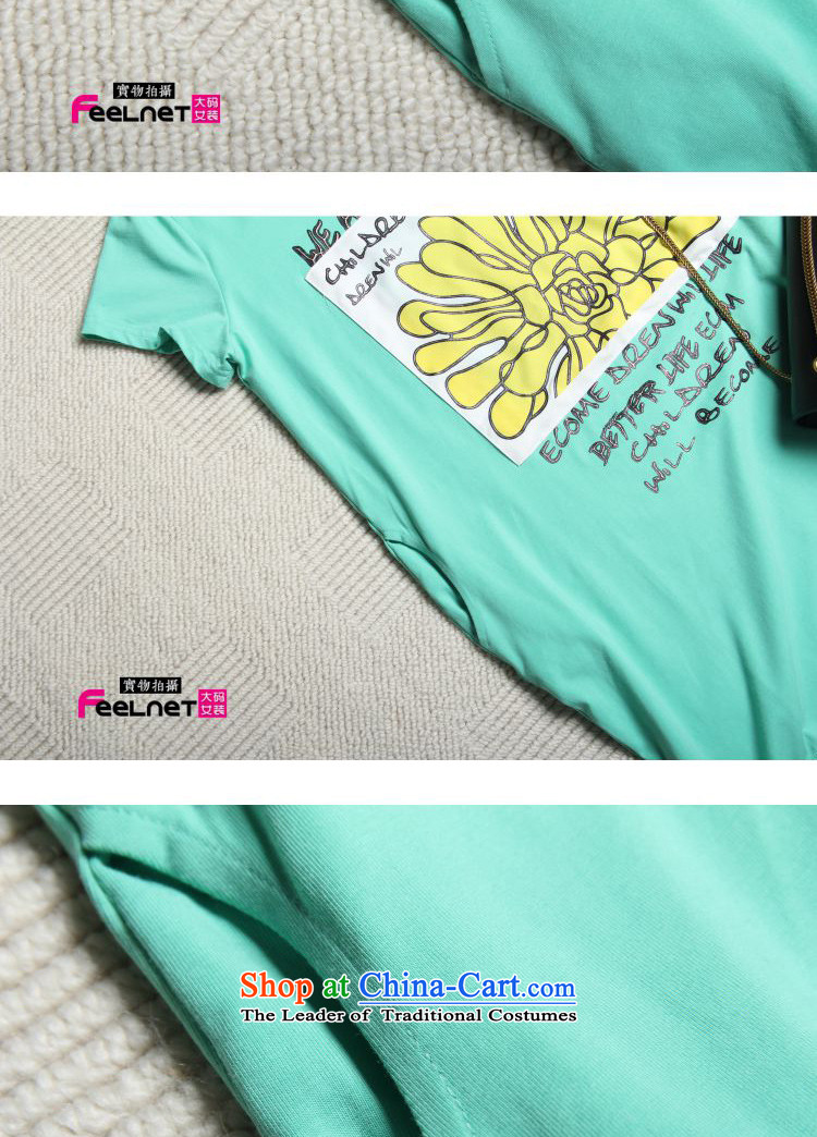 Korea 2015 XL feelnet female thick mm summer graphics, large letters and slender short-sleeved T-shirt 2176& large green larger 3XL pictures, prices, brand platters! The elections are supplied in the national character of distribution, so action, buy now enjoy more preferential! As soon as possible.