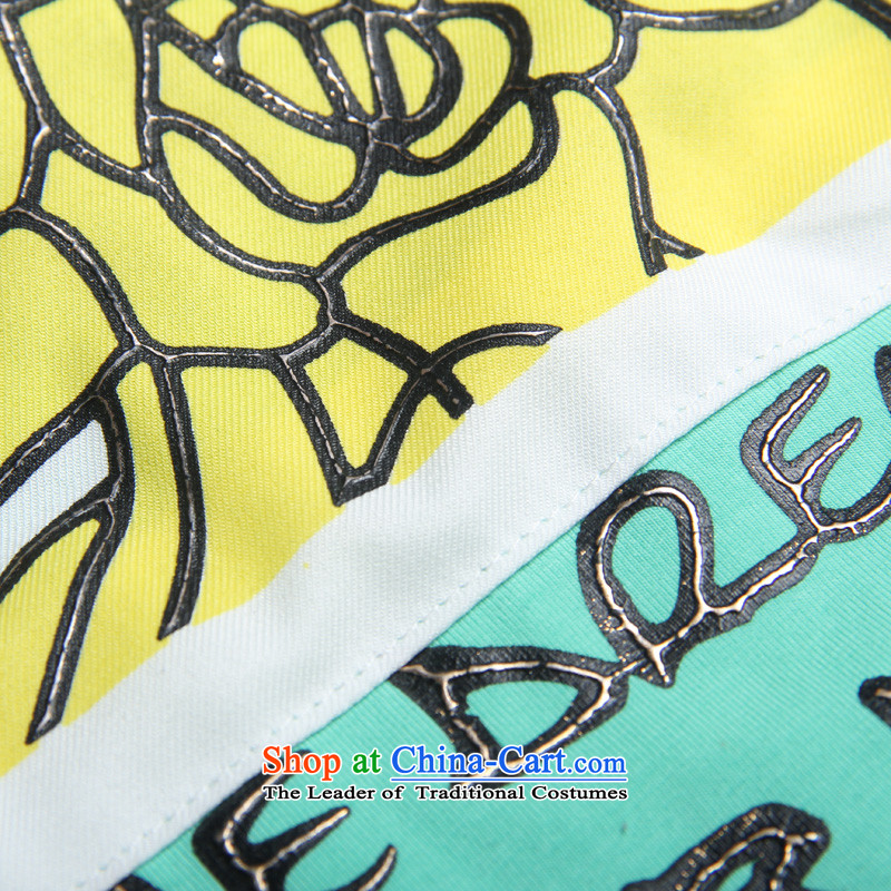Korea 2015 XL feelnet female thick mm summer graphics, large letters and slender short-sleeved T-shirt 2176& large green larger 3XL,FEELNET,,, shopping on the Internet