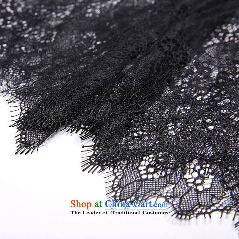 The former Yugoslavia Li Sau 2014 Summer new larger female elastic waist stitching lace leave two wild half skirt Q5086 XXXXXL, Yugoslavia Li Hsiu-black , , , shopping on the Internet