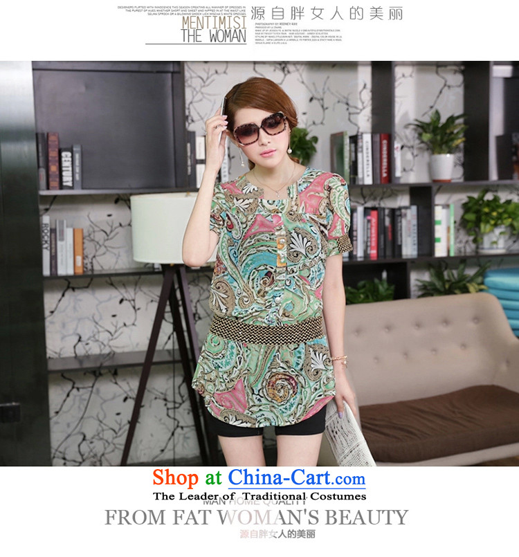 The lymalon2015 lehmann summer new product version of large Korean women's code stamp retro short-sleeved video thin hedge thin chiffon shirt 1660 Green XXL picture, prices, brand platters! The elections are supplied in the national character of distribution, so action, buy now enjoy more preferential! As soon as possible.