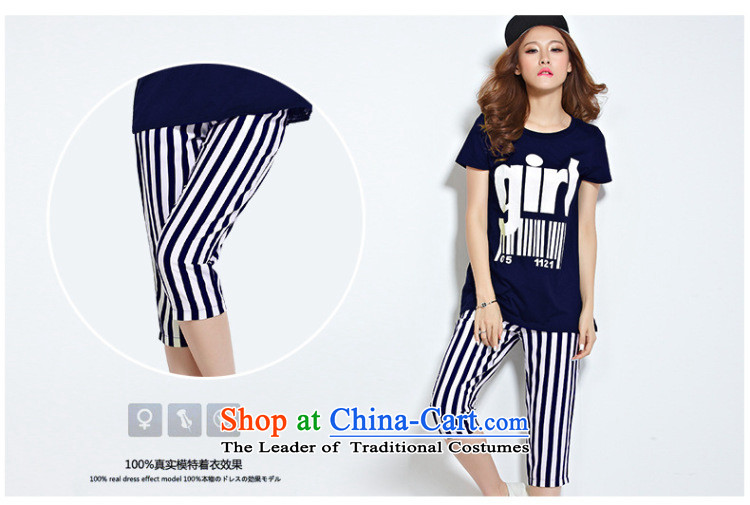 Morning to 2015 mm thick summer new Korean video thin to Sau San xl stamp kit knocked color letter T-shirt + streaks stamp casual pants 5XL( black kit for 180-200 catty) Picture, prices, brand platters! The elections are supplied in the national character of distribution, so action, buy now enjoy more preferential! As soon as possible.