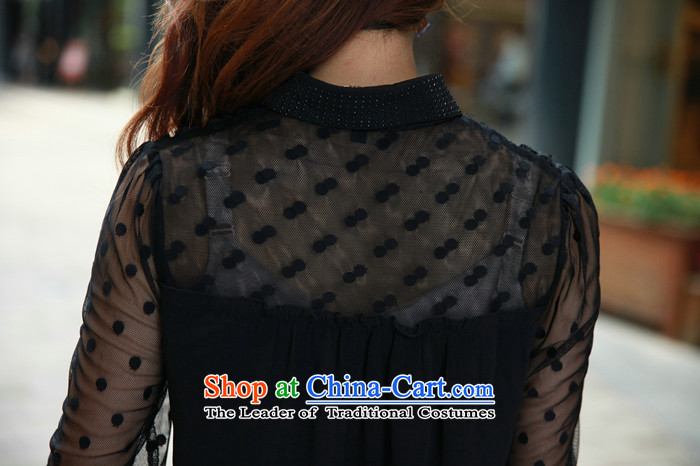 The new Korean version of the spring and autumn xl female chiffon stitching long-sleeved T-shirt lapel video thin black T-shirt shirt, forming the XL Photo, prices, brand platters! The elections are supplied in the national character of distribution, so action, buy now enjoy more preferential! As soon as possible.