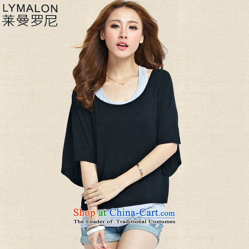 The lymalon2015 lehmann summer new Korean version of large numbers of ladies Sleek and versatile graphics thin leisure short-sleeved T-shirt two kits of 1107 Red XXXL, Lehmann Ronnie (LYMALON) , , , shopping on the Internet