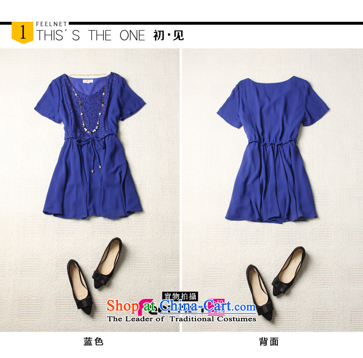 Clearance feelnet2015 xl female new m thick long summer ultra-sin chiffon lace spell short-sleeved shirt 1424 large blue code 5XL picture, prices, brand platters! The elections are supplied in the national character of distribution, so action, buy now enjoy more preferential! As soon as possible.
