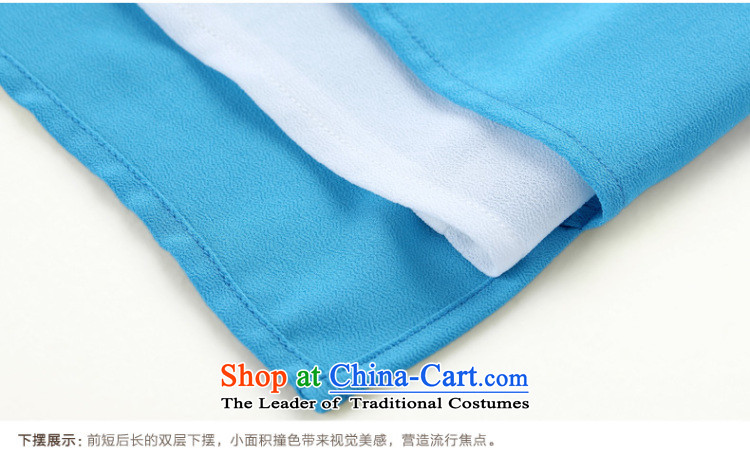 The former Yugoslavia Migdal Code women 2015 Summer new stylish Korean mm thick stitching T-shirt with round collar Sau San Xia female 4953 Blue L picture, prices, brand platters! The elections are supplied in the national character of distribution, so action, buy now enjoy more preferential! As soon as possible.