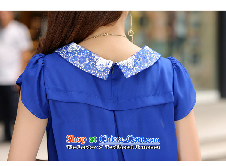 The lymalon2015 lehmann new summer stylish Korean version of large numbers of ladies fashion Sau San video thin temperament short-sleeved shirt 7,052 chiffon blue 4XL Photo, prices, brand platters! The elections are supplied in the national character of distribution, so action, buy now enjoy more preferential! As soon as possible.