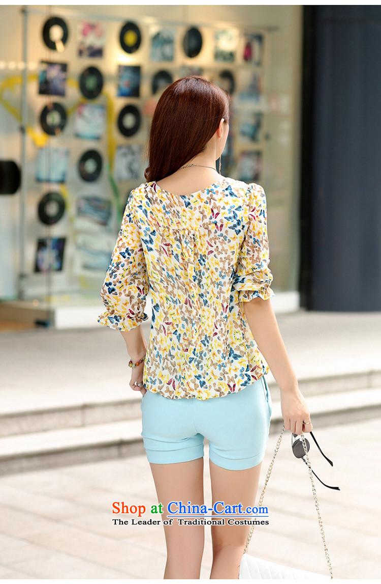 The lymalon2015 lehmann new summer stylish Korean short-sleeved Sau San larger ladies casual temperament saika chiffon Netherlands 7054 suit , the price and the picture L brand platters! The elections are supplied in the national character of distribution, so action, buy now enjoy more preferential! As soon as possible.