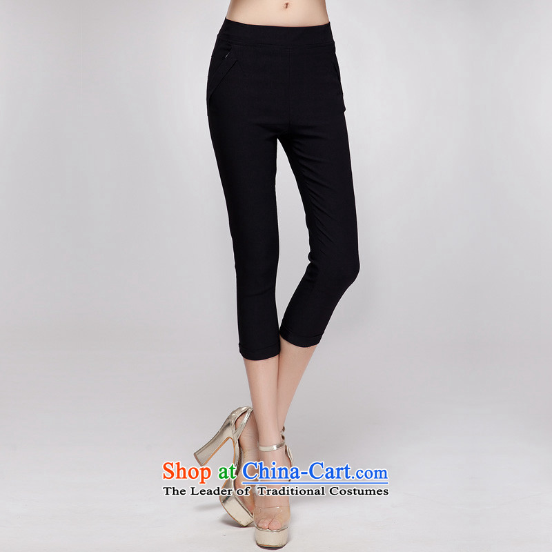 The Eternal Yuexiu code ladies casual Capri thick, Hin thin 2015 Summer new western minimalist atmosphere thick sister pencil pants to XL Black XL, eternal Soo , , , shopping on the Internet