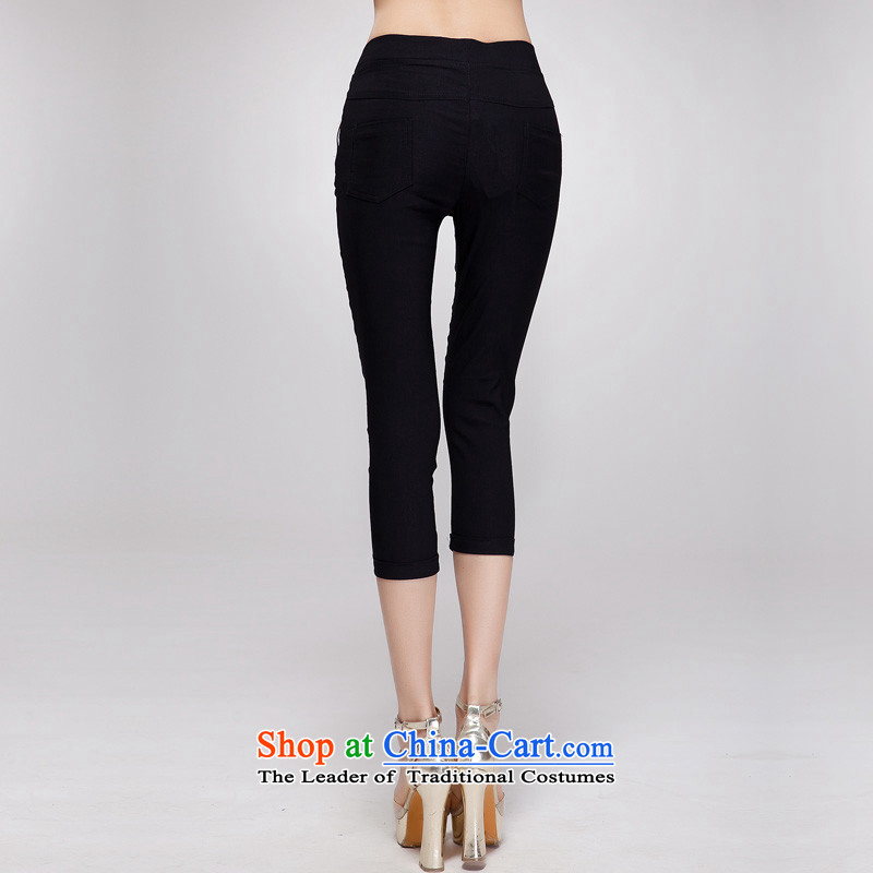 The Eternal Yuexiu code ladies casual Capri thick, Hin thin 2015 Summer new western minimalist atmosphere thick sister pencil pants to XL Black XL, eternal Soo , , , shopping on the Internet