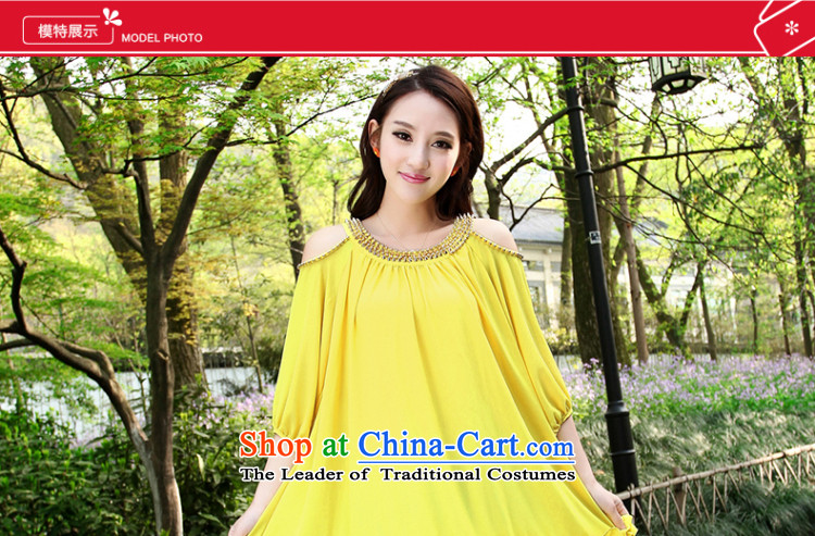 Manhattan for summer 2015 slavery new women's thick mm Korean loose to increase women's code chiffon short-sleeved dresses yellow to belt XXL 160-180 catty picture, prices, brand platters! The elections are supplied in the national character of distribution, so action, buy now enjoy more preferential! As soon as possible.